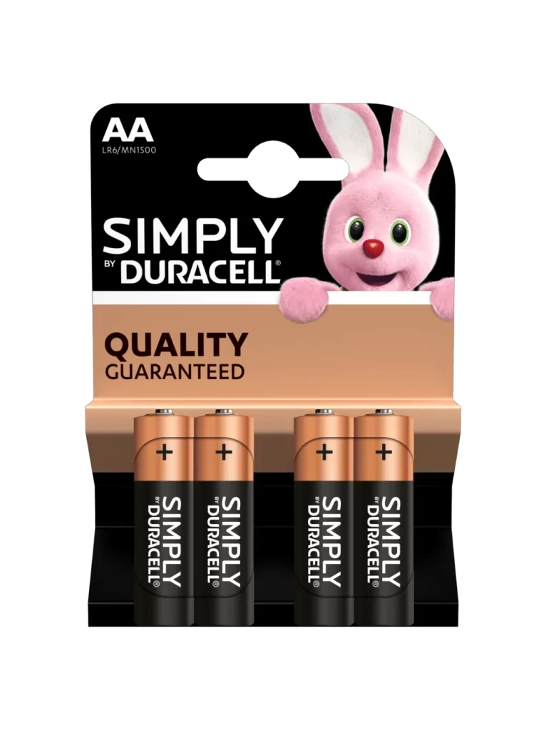 Duracell Original AA Battery 4 Pack Packaging