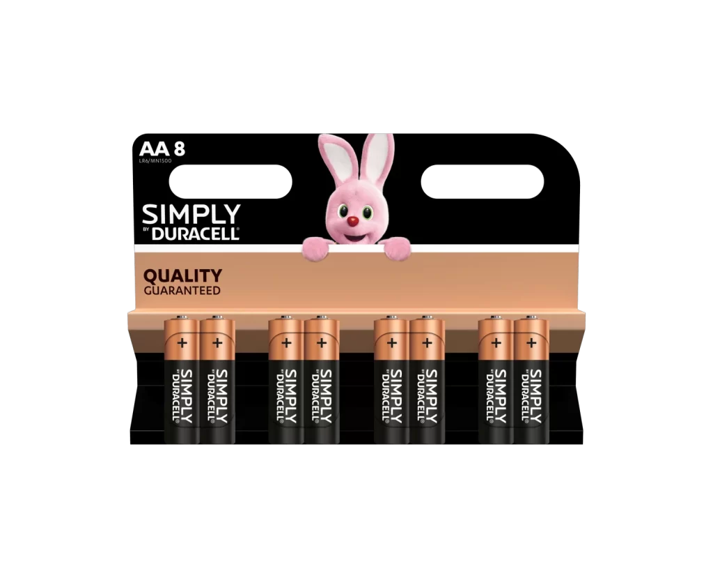 Duracell Original AA Battery 8 Pack Packaging