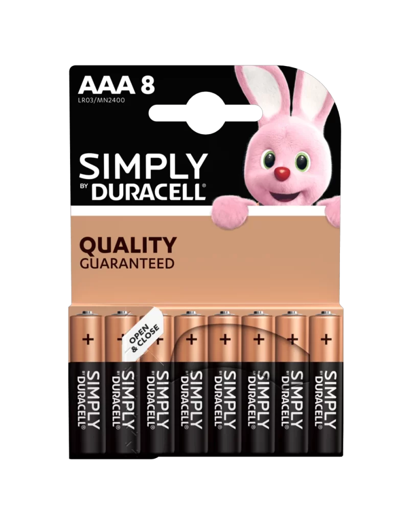 Duracell Original AAA Battery 8 Pack Packaging