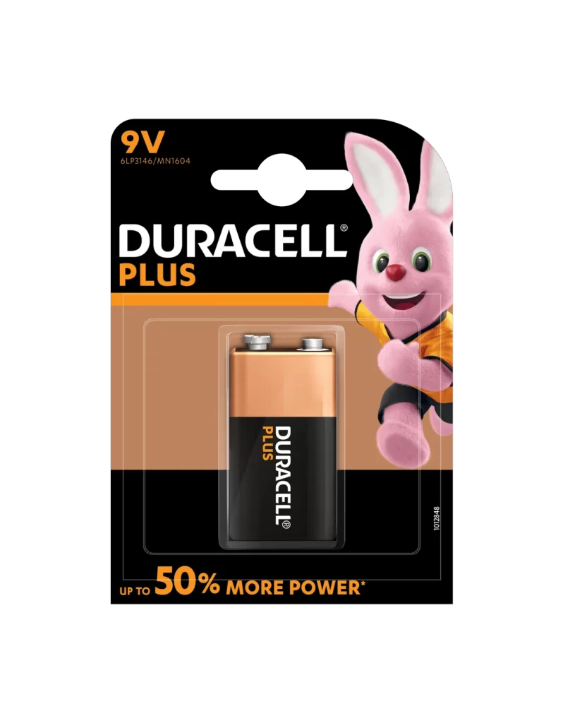 Duracell Plus Power 9V Battery Packaging