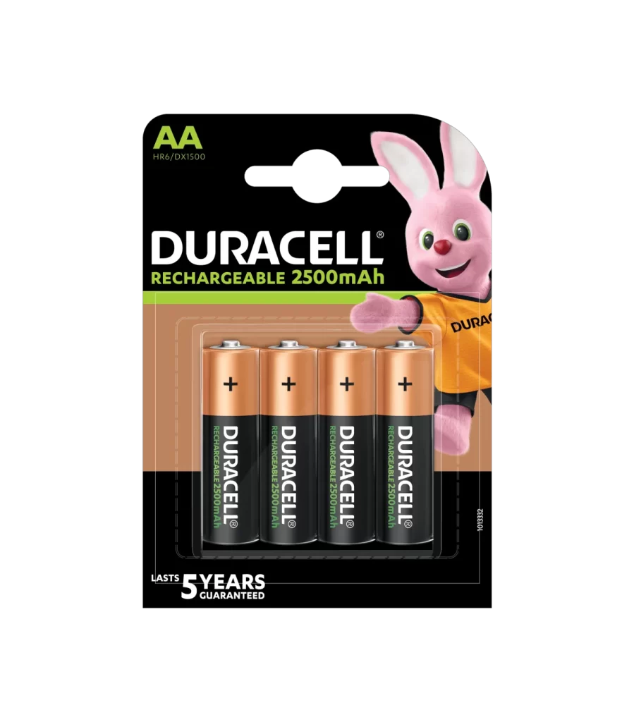 Duracell Rechargeable AA Battery 4 Pack Packaging