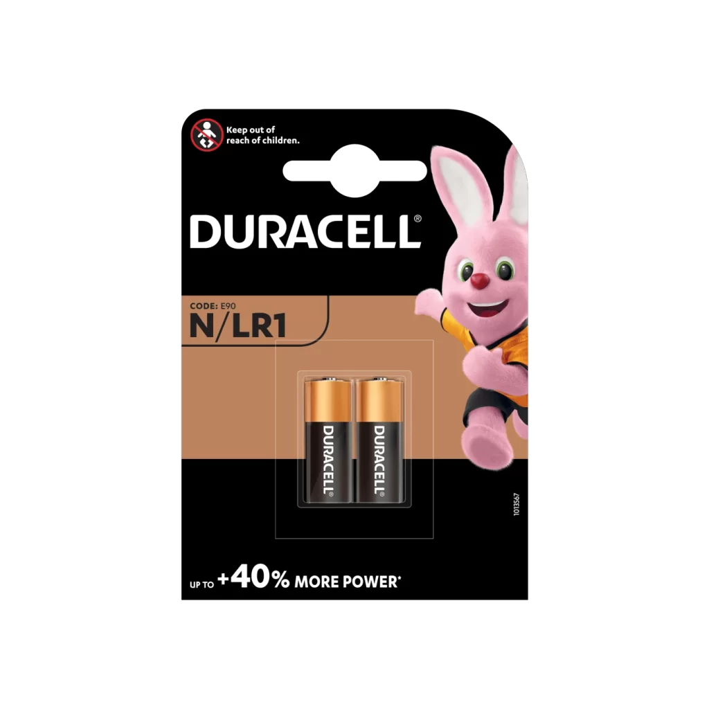 Duracell Specialty N/LR1 Battery 2 Pack Packaging
