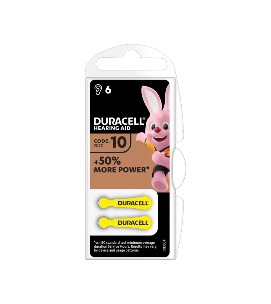 Duracell Hearing Aid 10 Battery 2 Pack Packaging