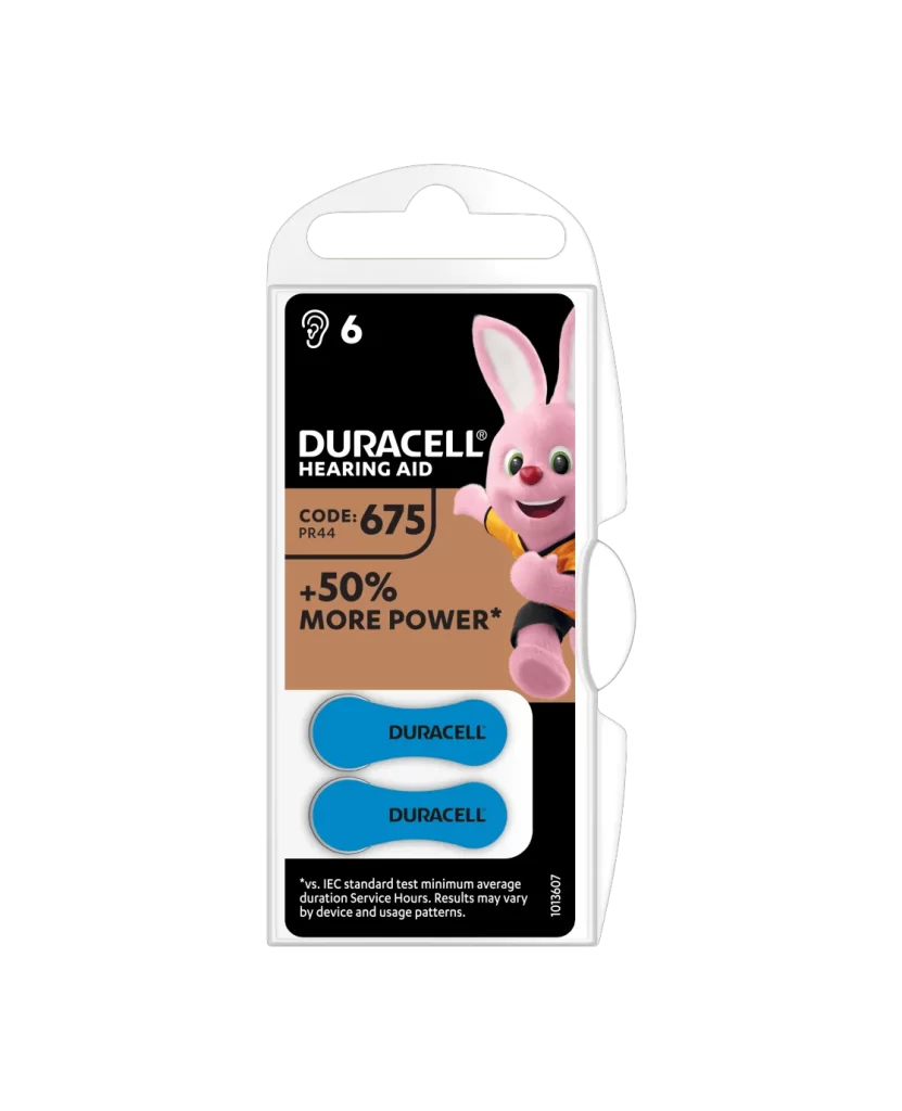 Duracell Hearing Aid 675 Battery 2 Pack Packaging