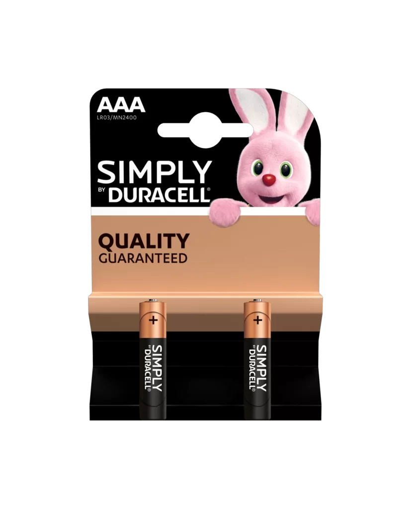 Duracell Original AAA Battery 2 Pack Packaging