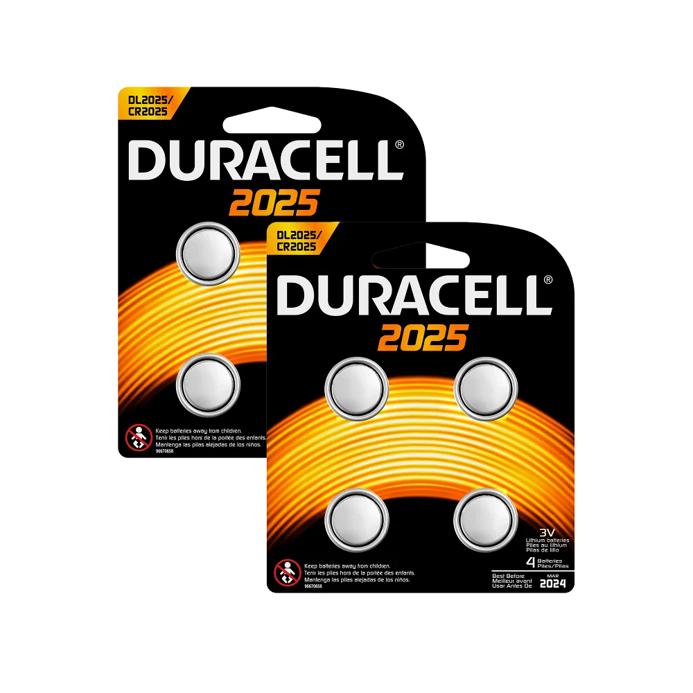Duracell Lithium Coin CR2025 Battery 4 Pack Packaging