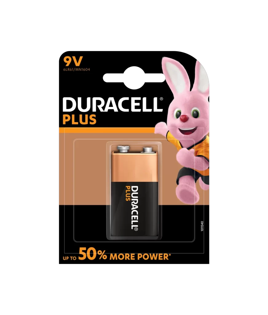 Duracell Plus Power 9V Battery Packaging