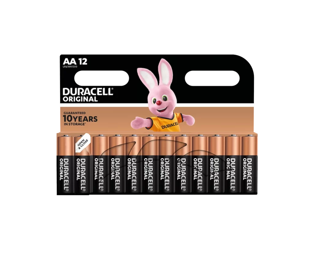 Duracell Original AA Battery 12 Pack Packaging