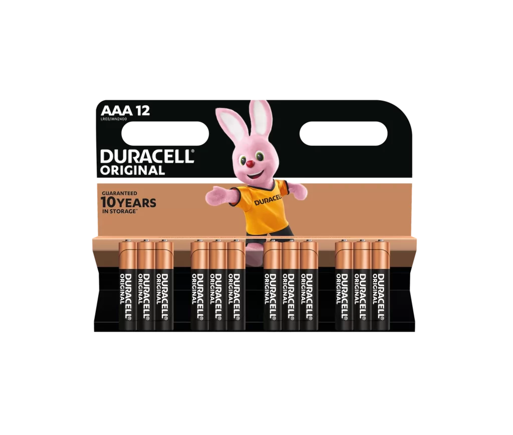 Duracell Original AAA Battery 12 Pack Packaging
