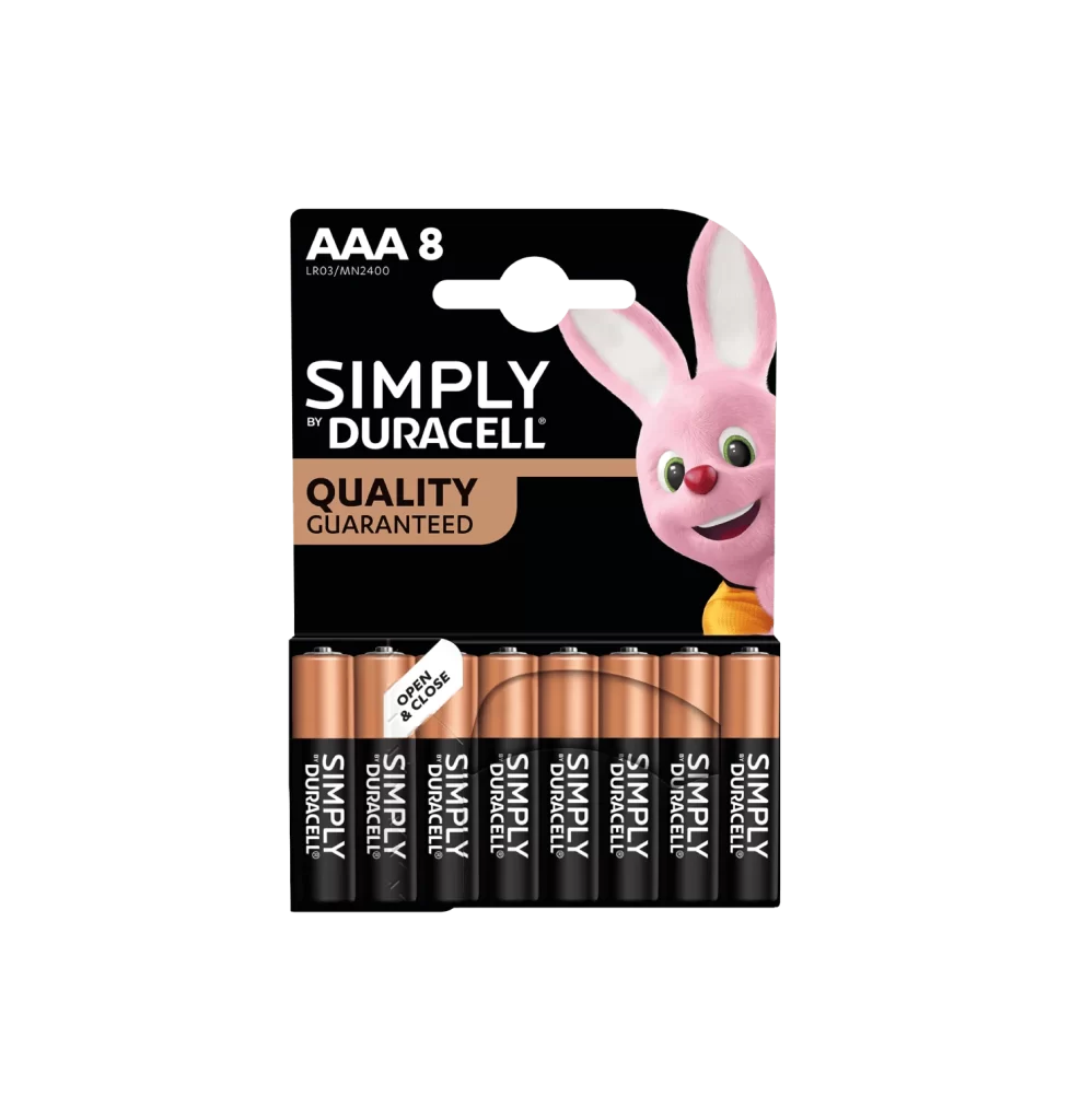 Duracell Original AAA Battery 8 Pack Packaging