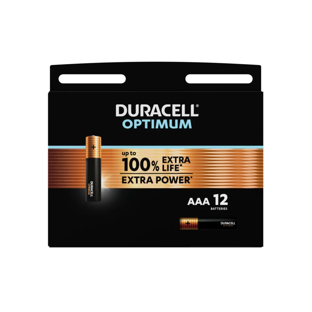 Duracell Optimum AAA Battery Packaging