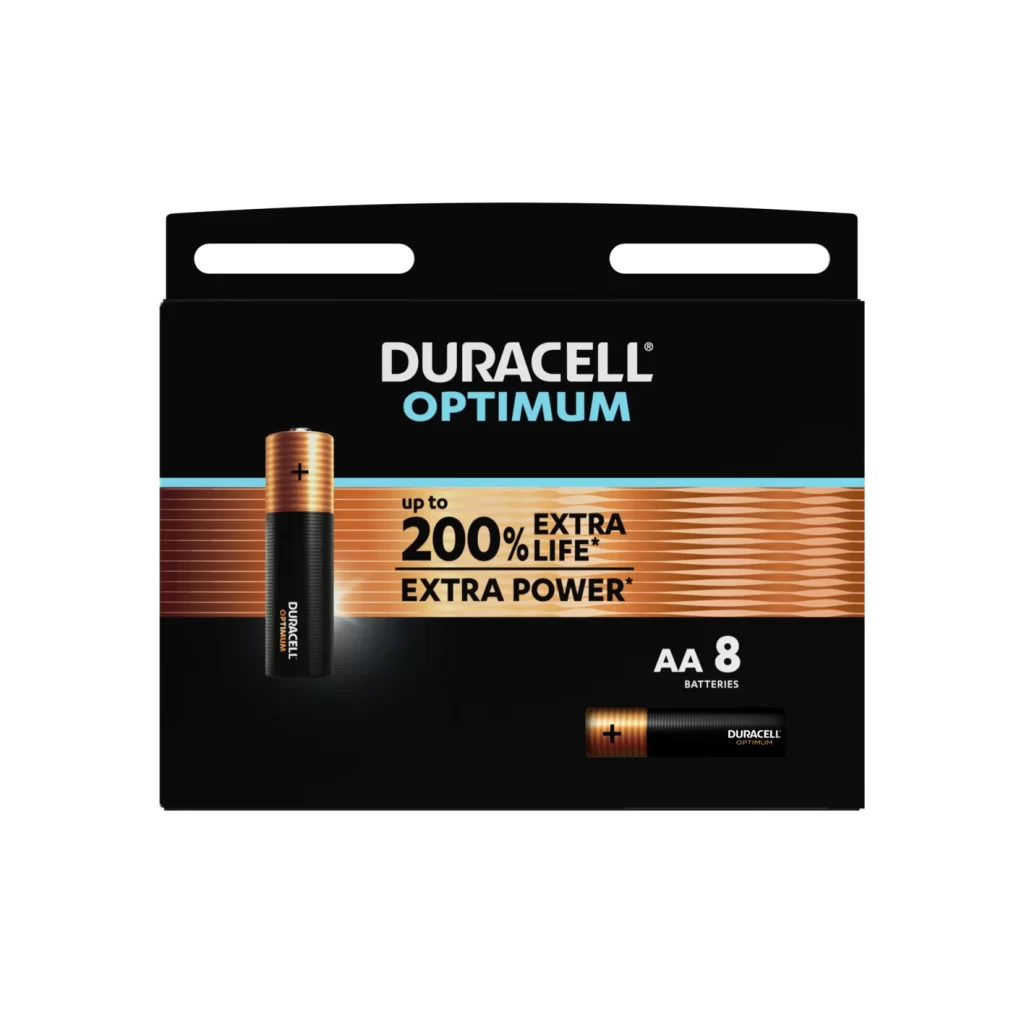 Duracell Optimum AA Battery Packaging