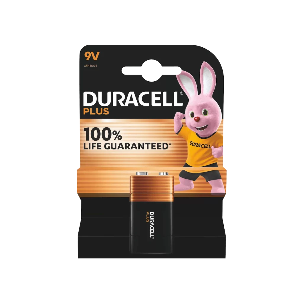 Duracell Plus Power 9V Battery Packaging