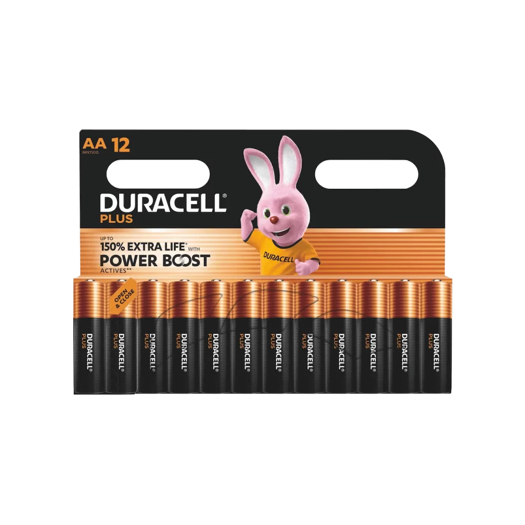 Duracell Plus Power AA Battery 12 Pack Packaging