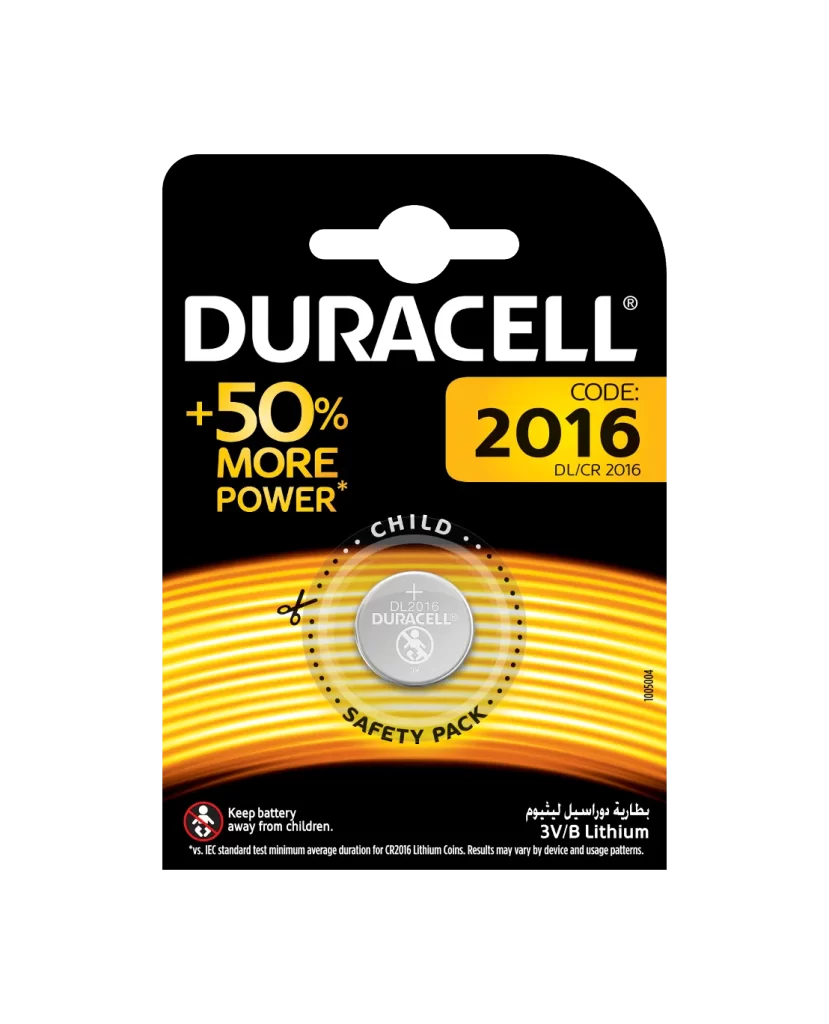 Duracell Lithium Coin CR2016 Battery Packaging
