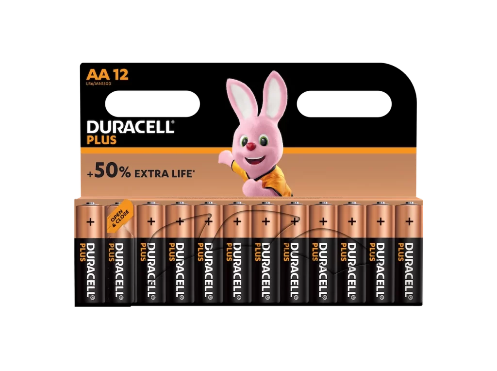 Duracell Plus Power AA Battery 12 Pack Packaging