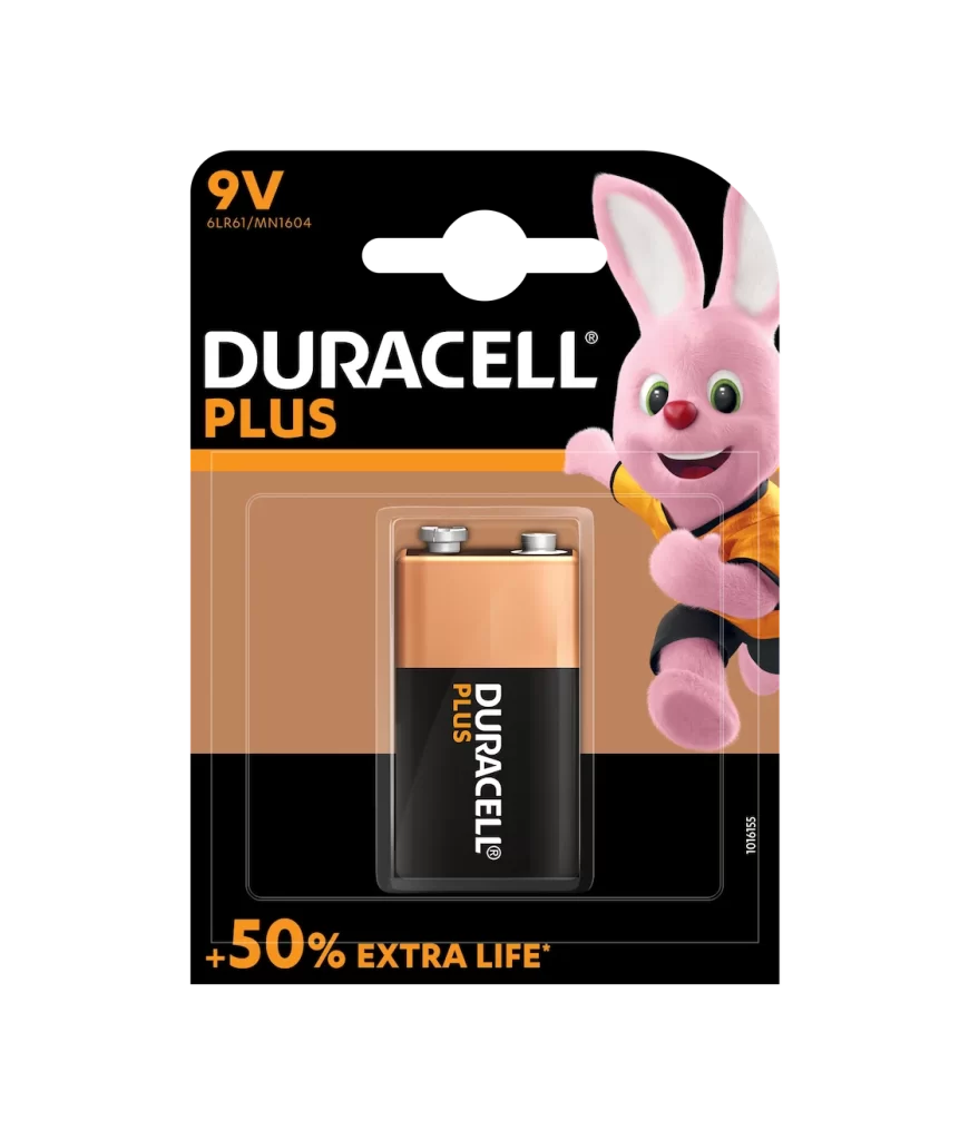 Duracell Plus Power 9V Battery Packaging