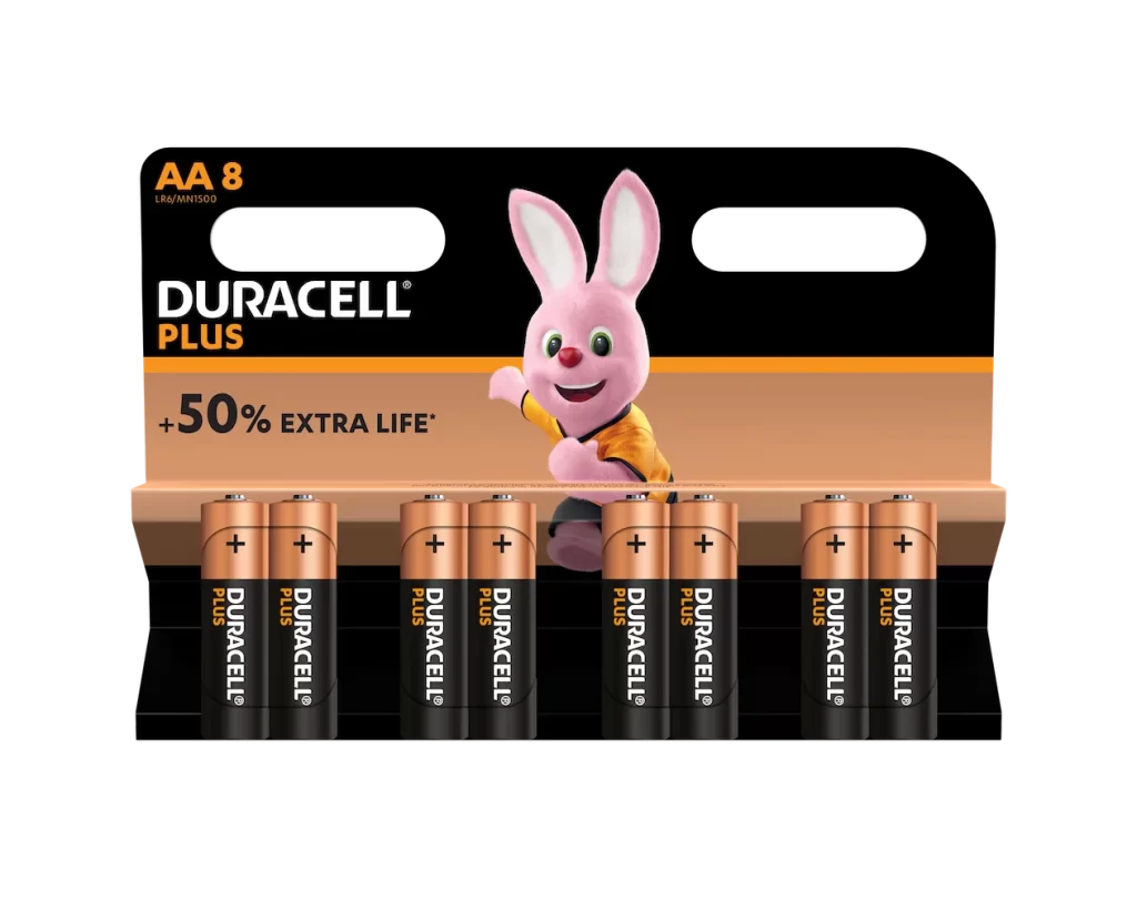 Duracell Plus Power AA Battery 8 Pack Packaging