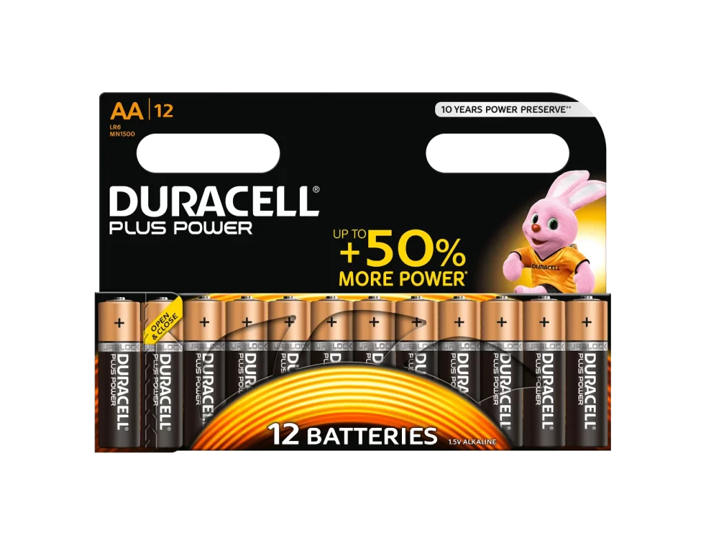 Duracell Plus Power AA Battery Packaging