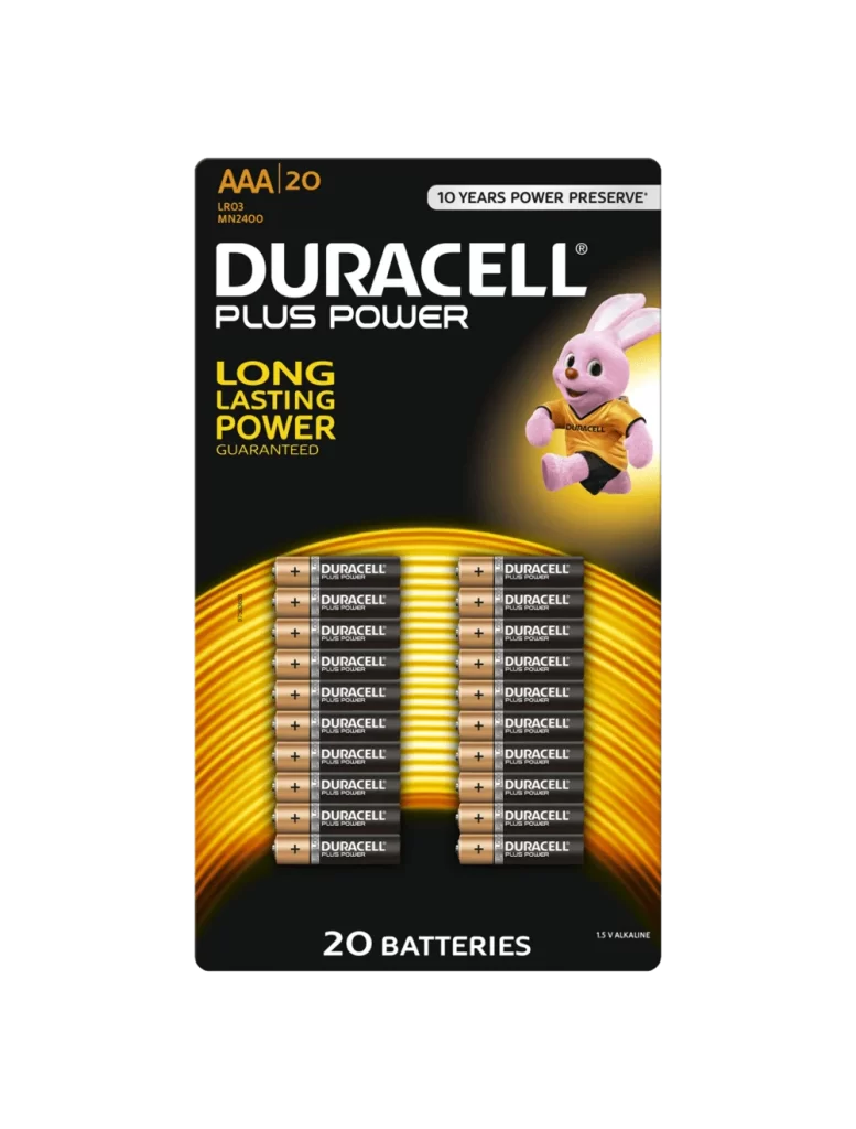 Duracell Plus Power AAA Battery 20 Pack Packaging