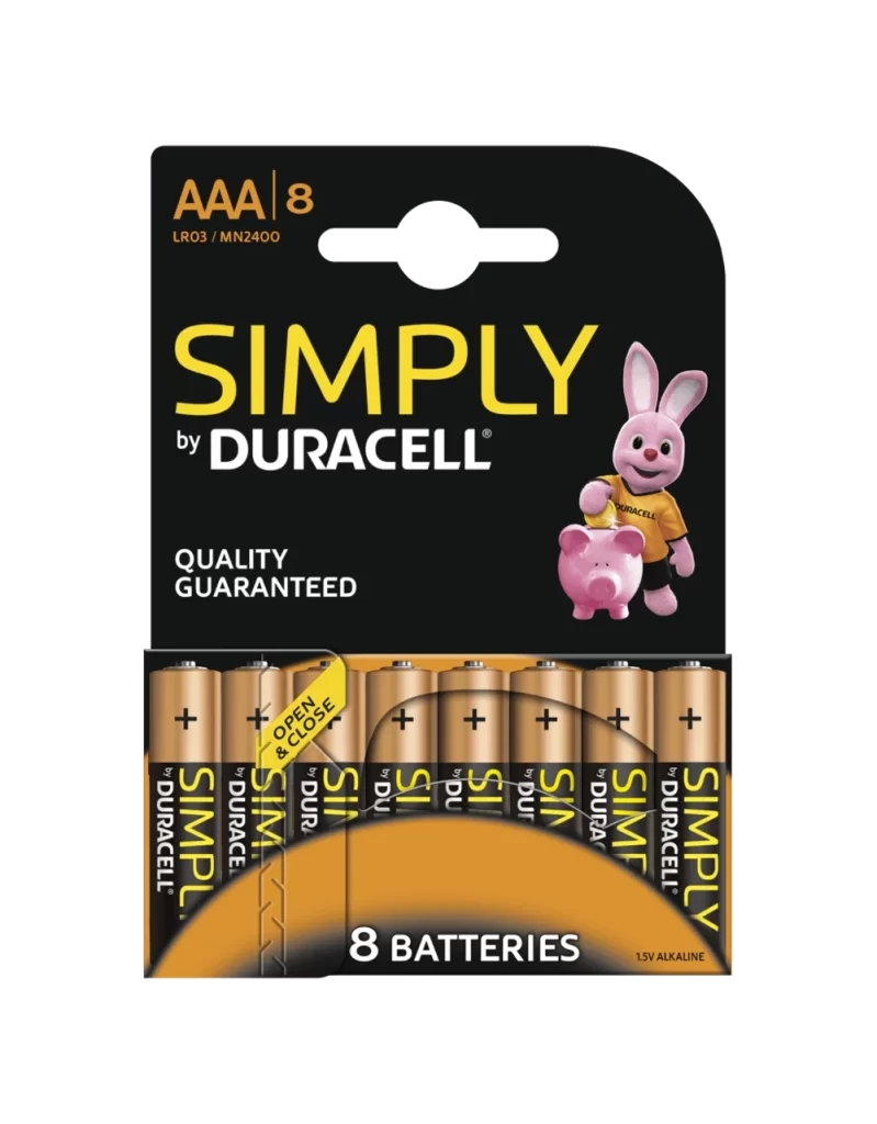 Duracell Original AAA Battery 8 Pack Packaging