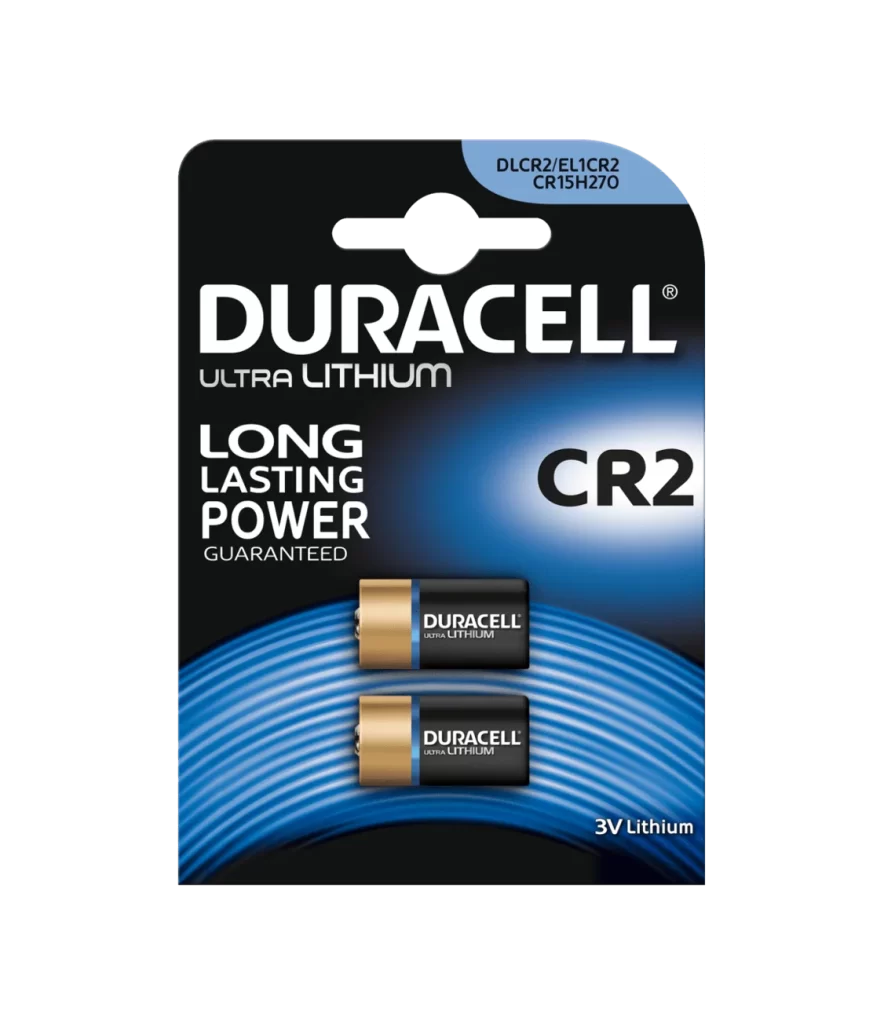 Duracell Lithium CR2 Battery 2 Pack Packaging