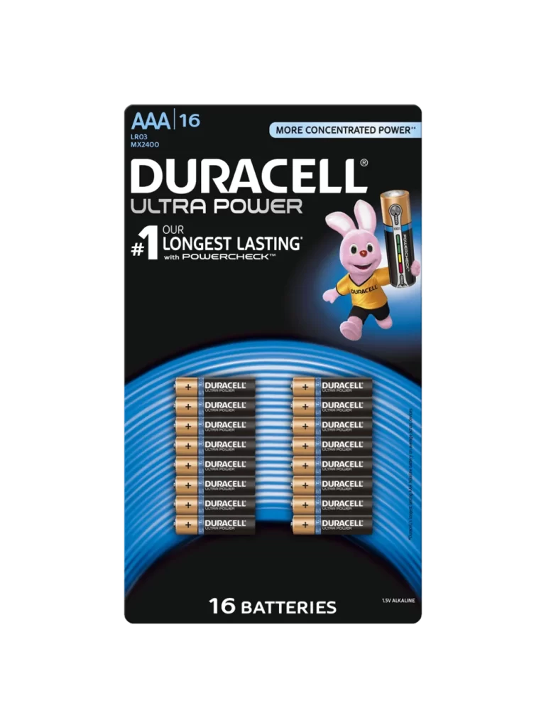 Duracell Ultra Power AAA Battery 16 Pack Packaging