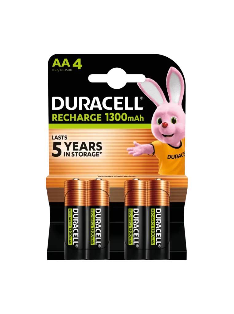 Duracell Rechargeable AA Battery 4 Pack Packaging