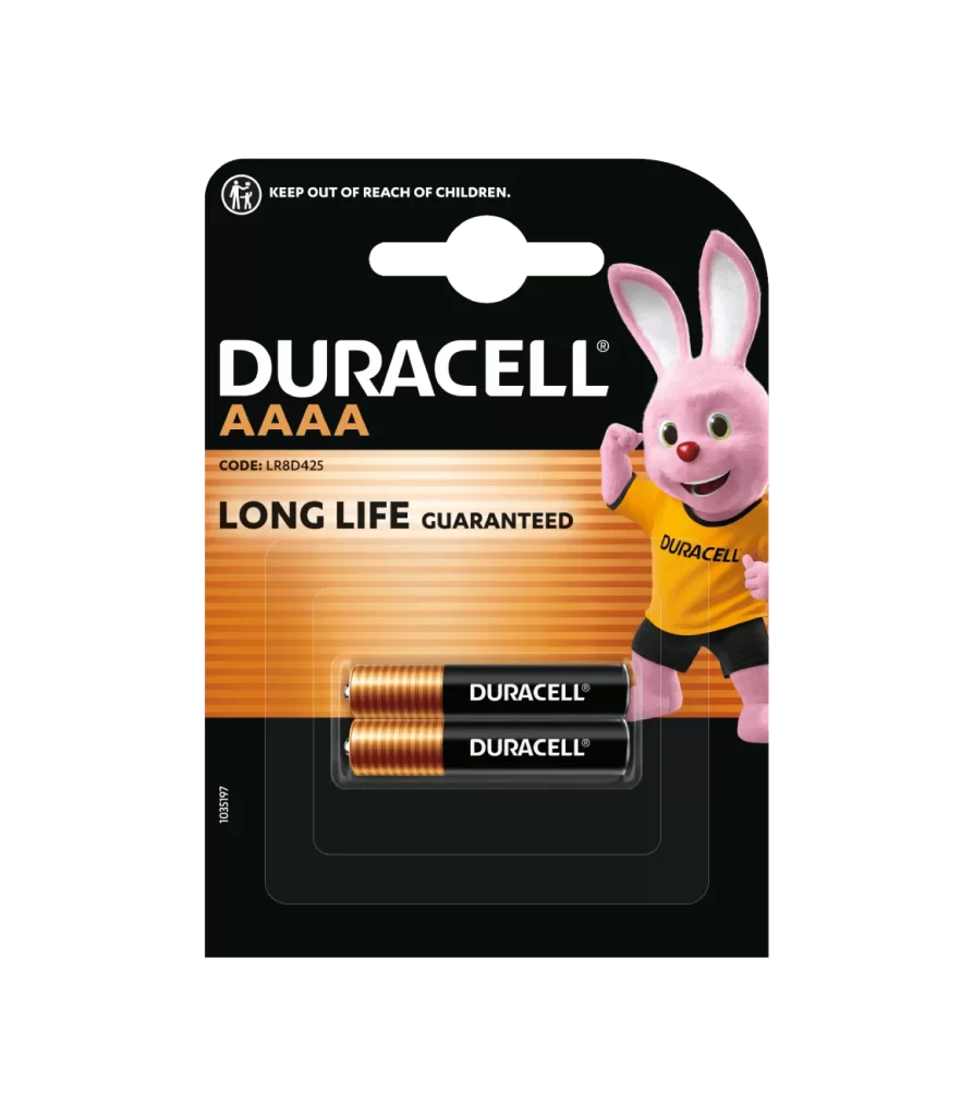 Duracell Original AAAA Battery 2 Pack Packaging