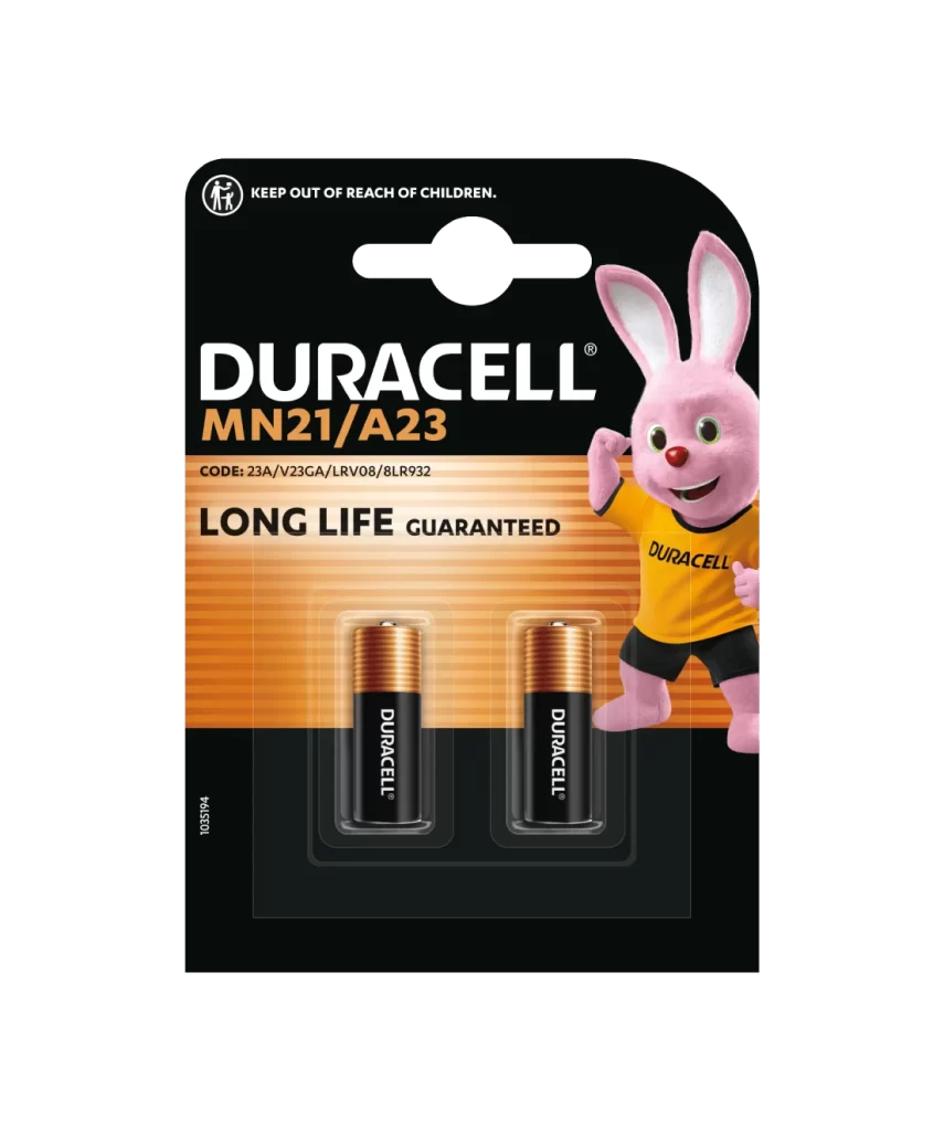 Duracell Original MN21/A23 Battery 2 Pack Packaging