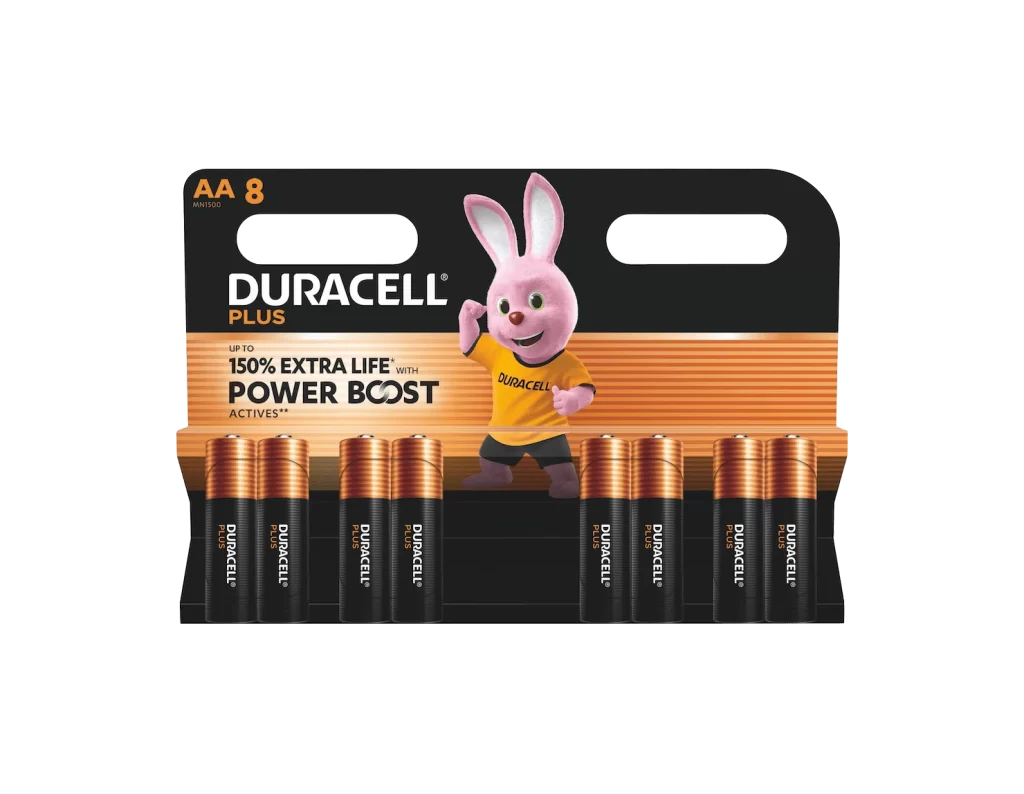 Duracell Plus Power AA Battery 8 Pack Packaging