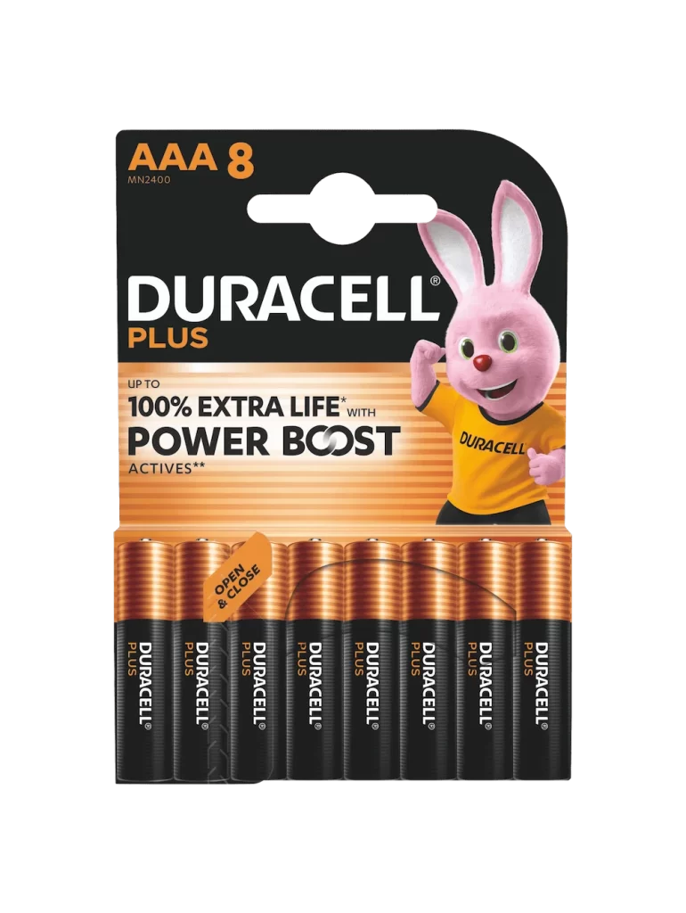 Duracell Plus Power AAA Battery 8 Pack Packaging
