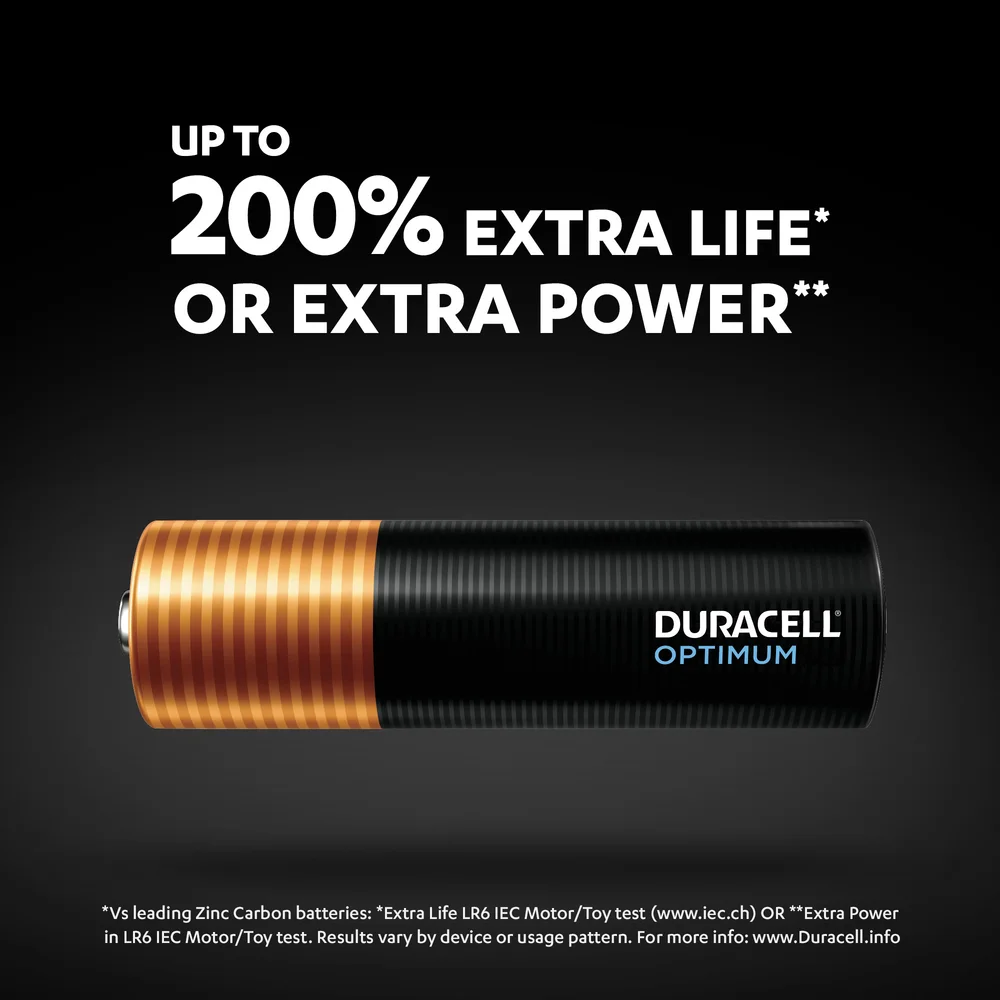 Duracell Optimum AA Battery Packaging