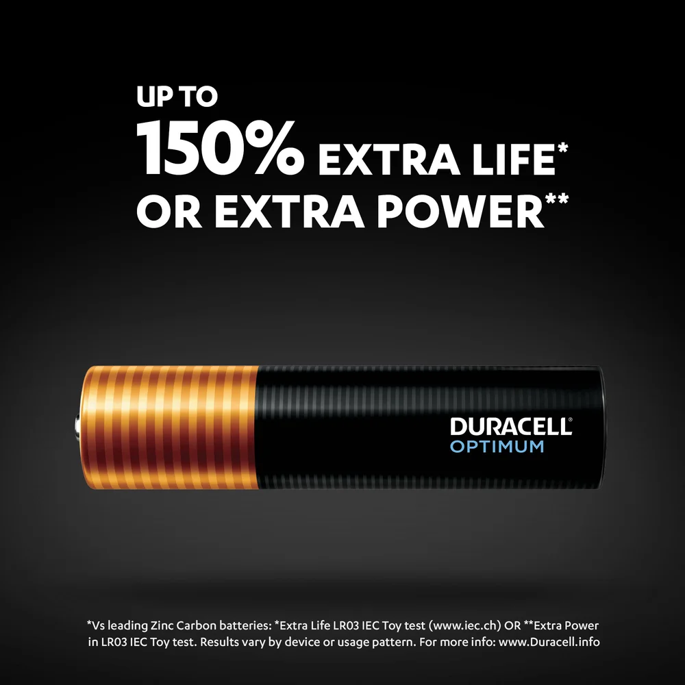 Duracell Optimum AA Battery Packaging