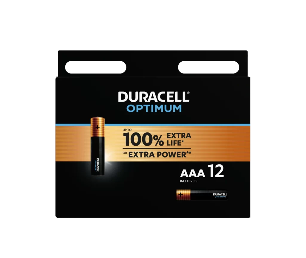 Duracell Optimum AAA Battery Packaging
