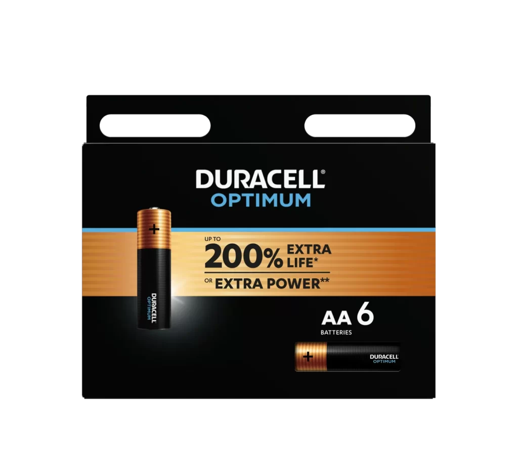 Duracell Optimum AA Battery Packaging