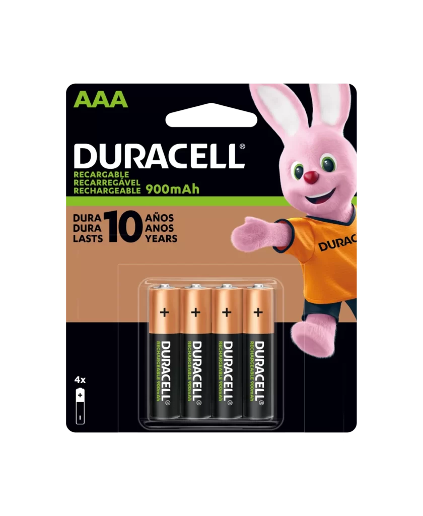 Duracell Rechargeable AAA Battery 4 Pack Packaging