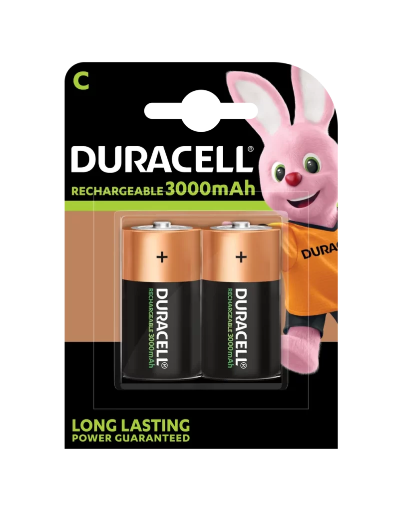 Duracell Rechargeable C Battery 2 Pack Packaging