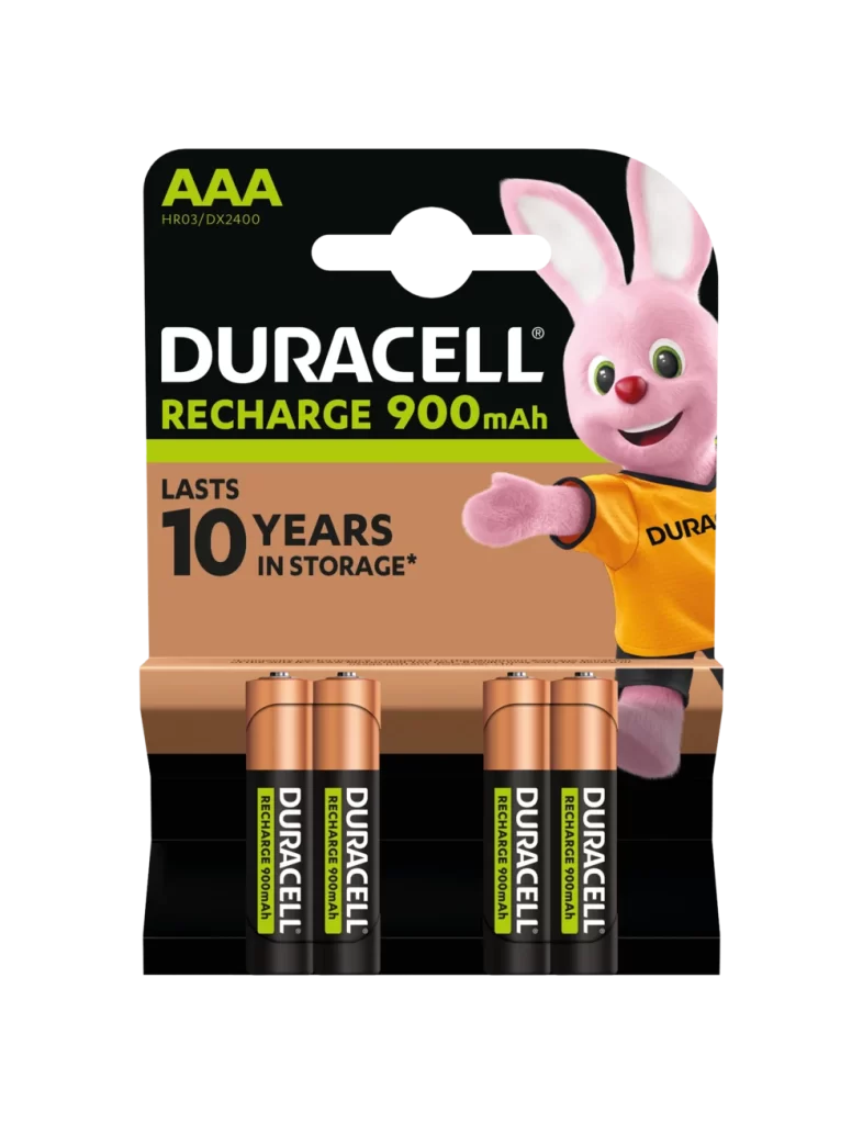 Duracell Rechargeable AAA Battery 4 Pack Packaging