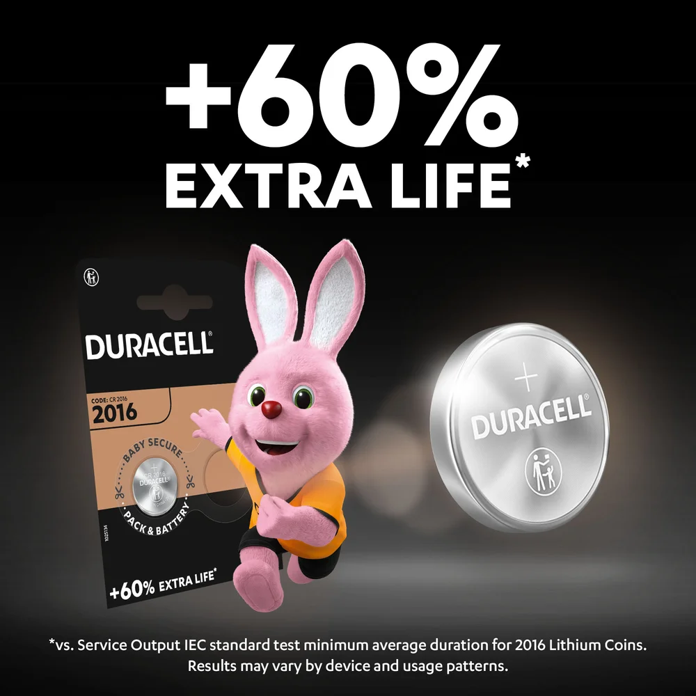 Duracell Lithium Coin CR2016 Battery Packaging