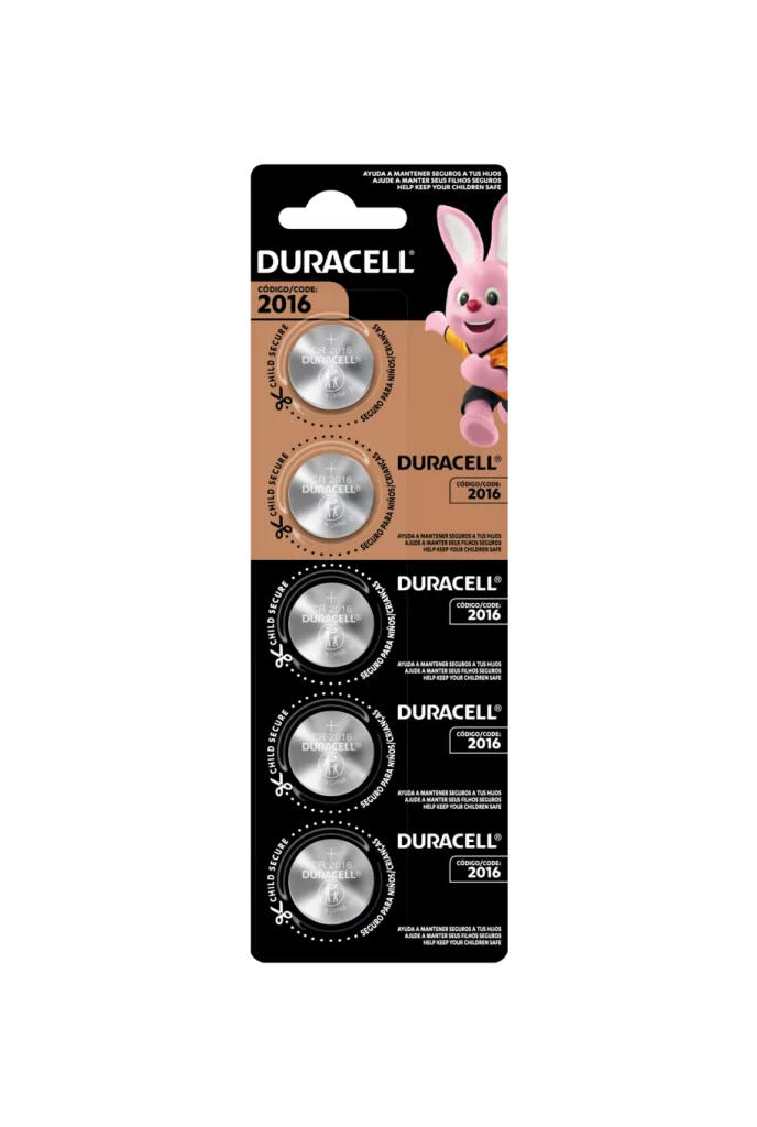 Duracell Lithium Coin CR2016 Battery 6 Pack Packaging