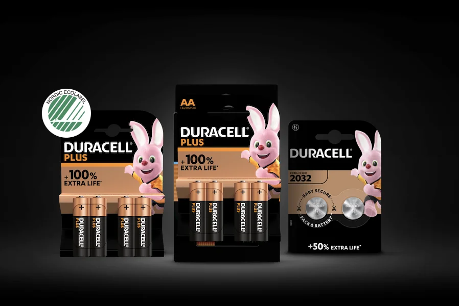 Duracell Plus AA Battery 4 Pack Packaging