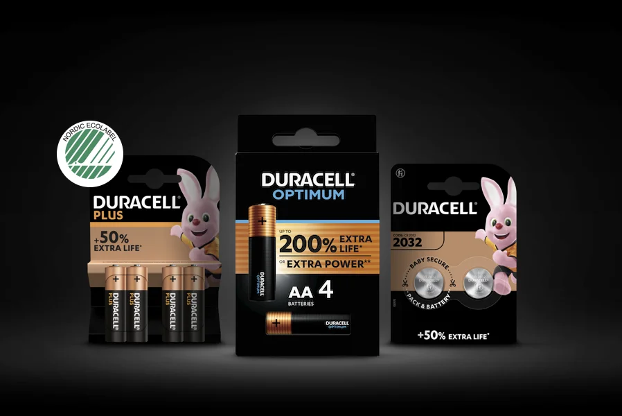 Duracell Optimum AA Battery 4 Pack Packaging