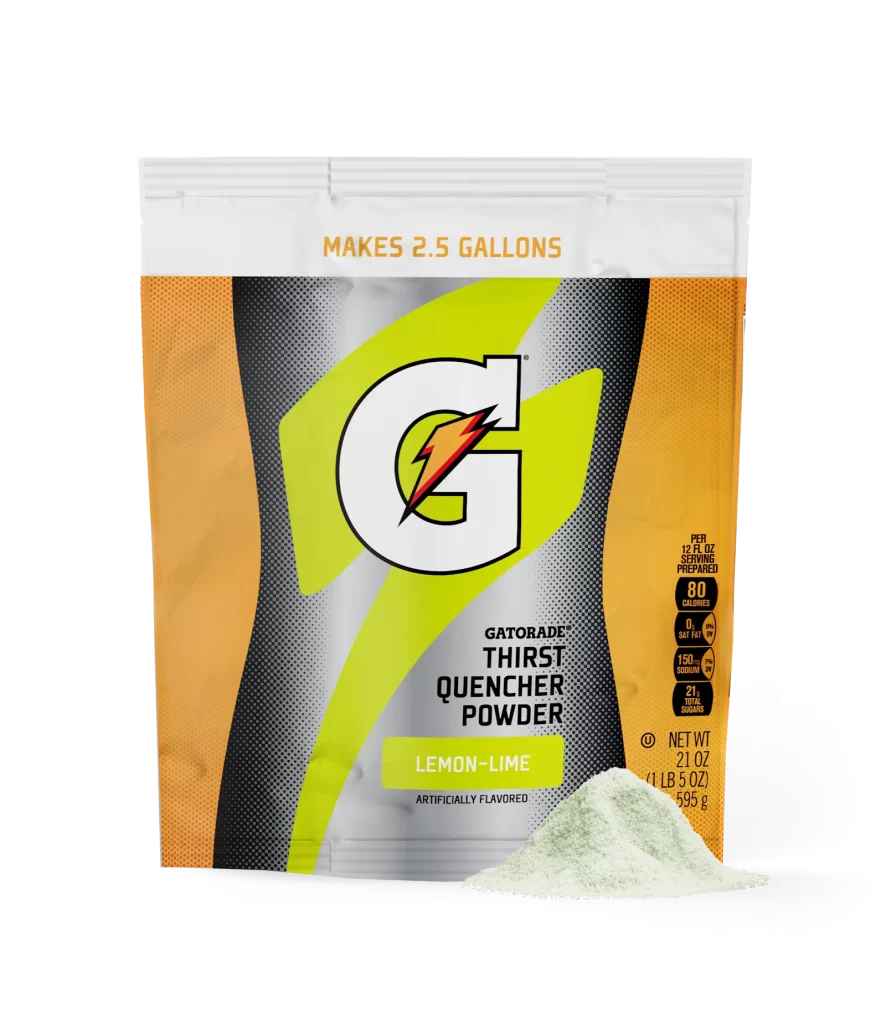 Gatorade Thirst Quencher Powder Lemon Lime 2.5 Gallon Bag 32 Pack Packaging