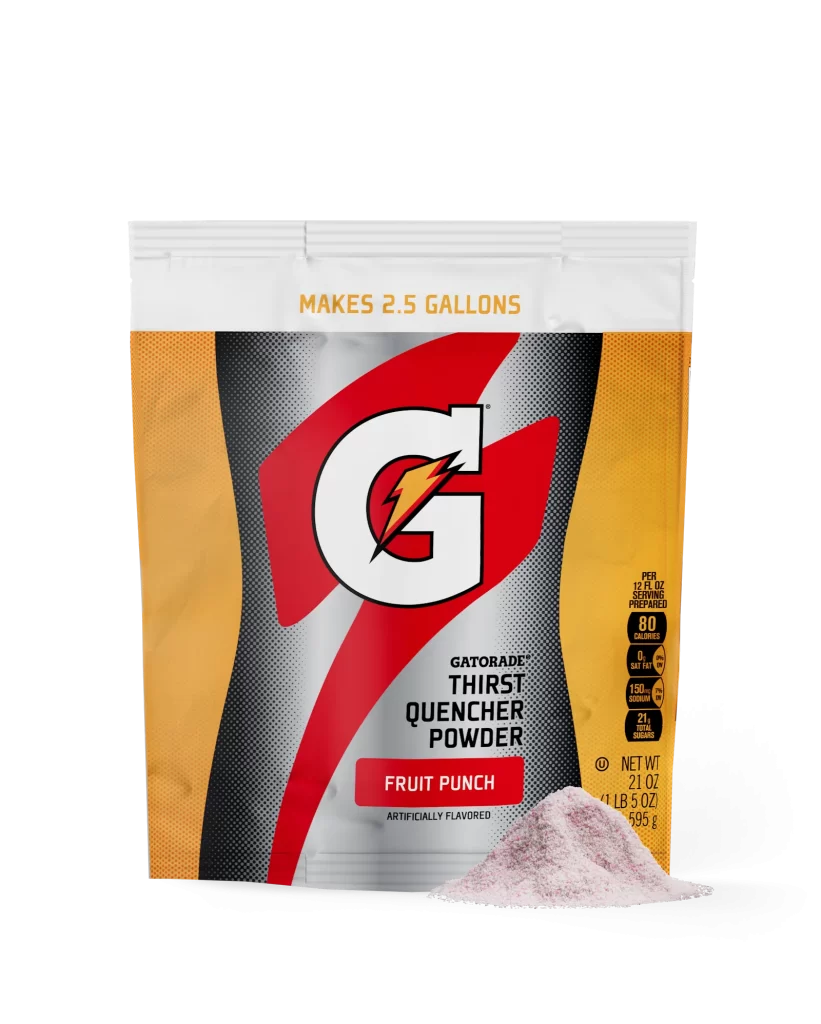 Gatorade Thirst Quencher Powder Fruit Punch 2.5 Gallon Bag 32 Pack Packaging