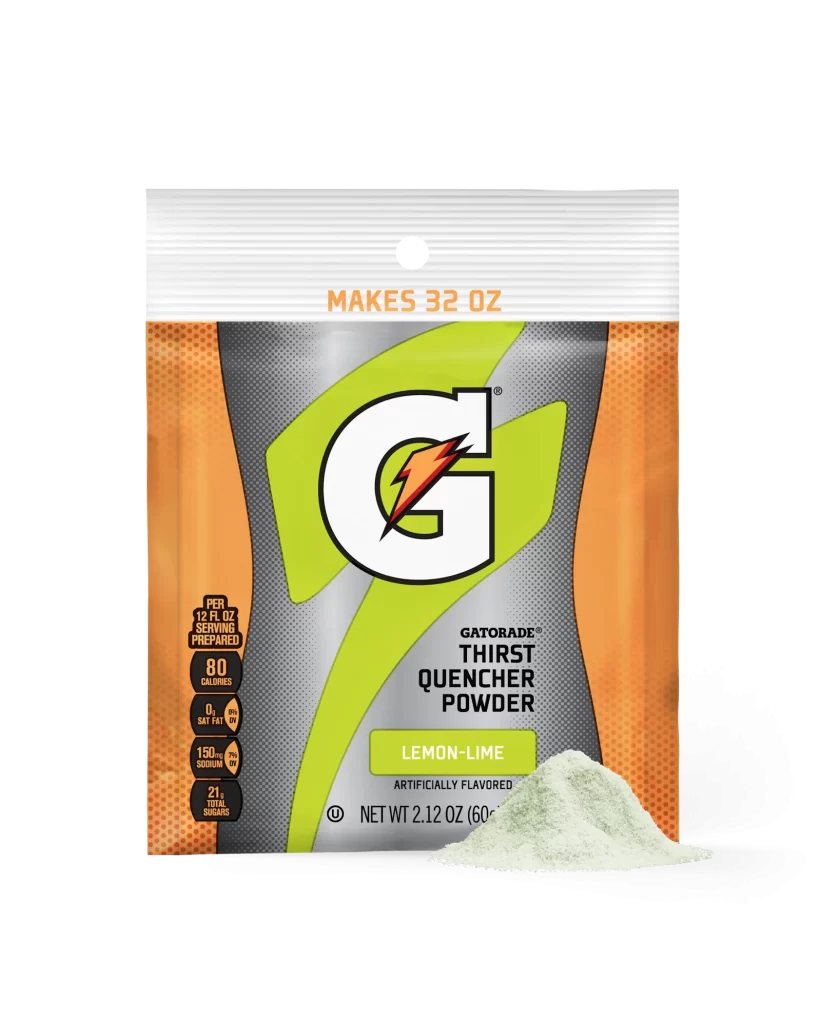 Gatorade Thirst Quencher Powder Lemon Lime 32 oz Bag Packaging