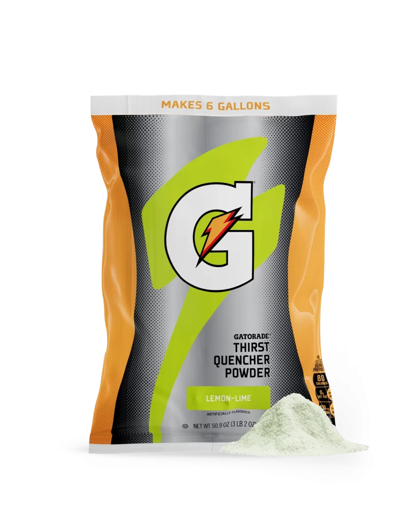 Gatorade Thirst Quencher Powder Lemon Lime 6 Gallon Bag Packaging
