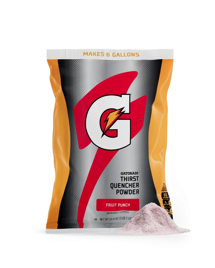 Gatorade Thirst Quencher Powder Fruit Punch 6 Gallon Bag Packaging