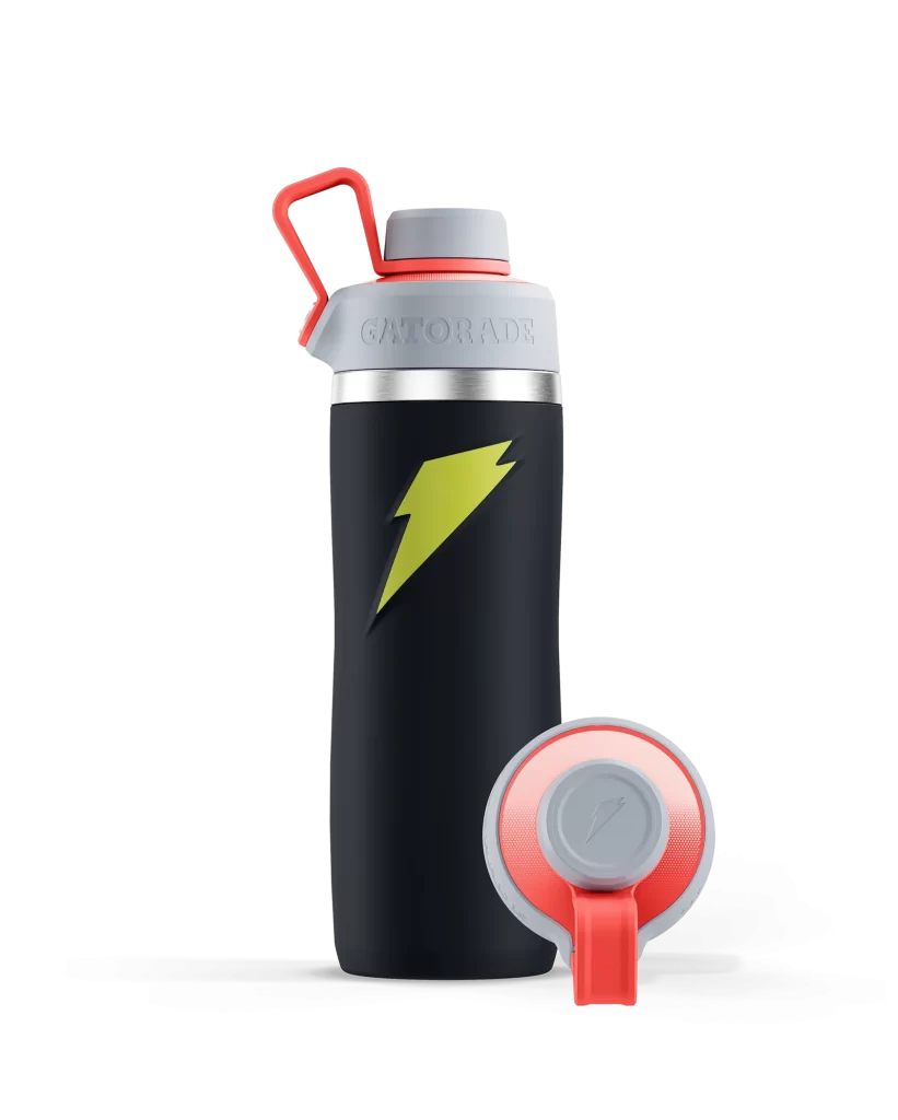 Gatorade 22 oz Colorblock Bottle Black Yellow Coral Packaging