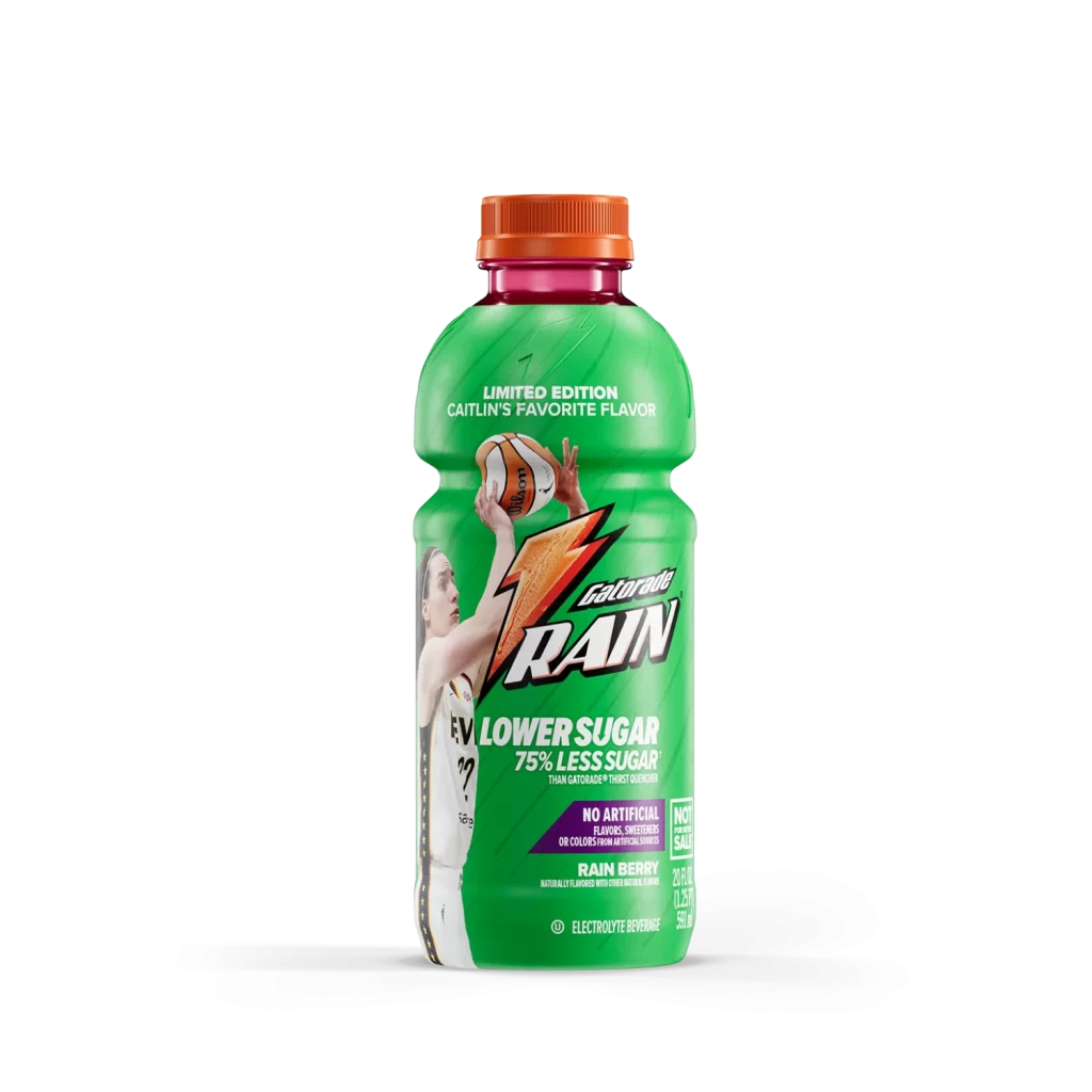 Gatorade Caitlin Clark Rain Berry Drop 20 oz Bottle Packaging